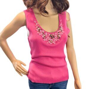 (5 for $25) Ruby Rd. Embellished Sleeveless Sweater Size Large NWT‎